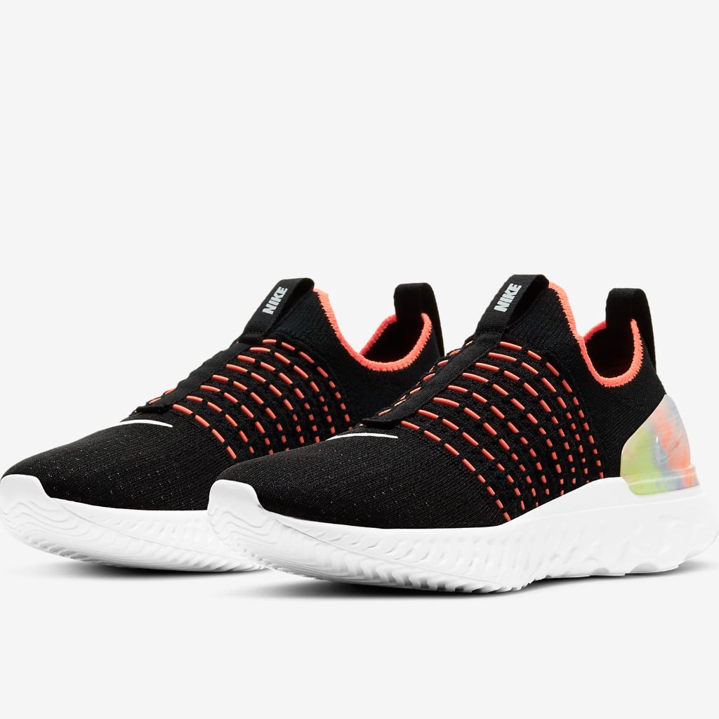 Nike React Phantom Run Flyknit 2 Women's Black Mango Dd9668-001 Tie Dye